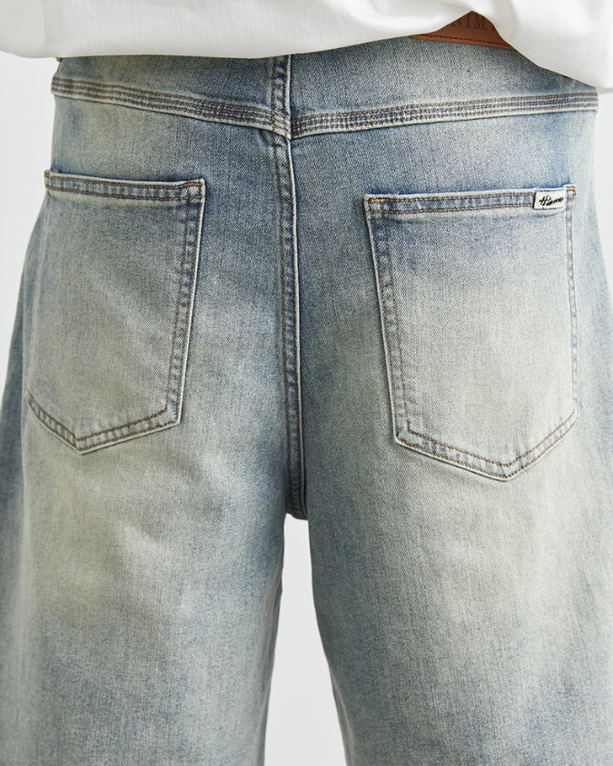 Light Wash 5-Pocket Denim Shorts