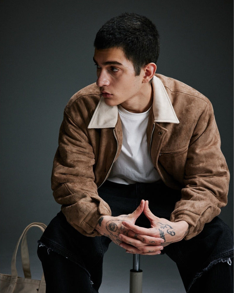 Sandstone Suede Bomber