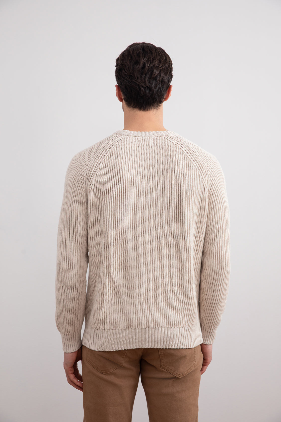 Beige English Rib Crewneck