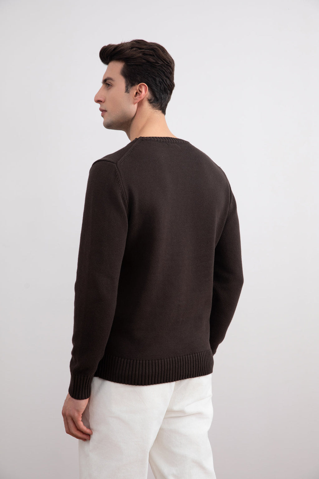 Dark Brown Cham Crewneck Sweater