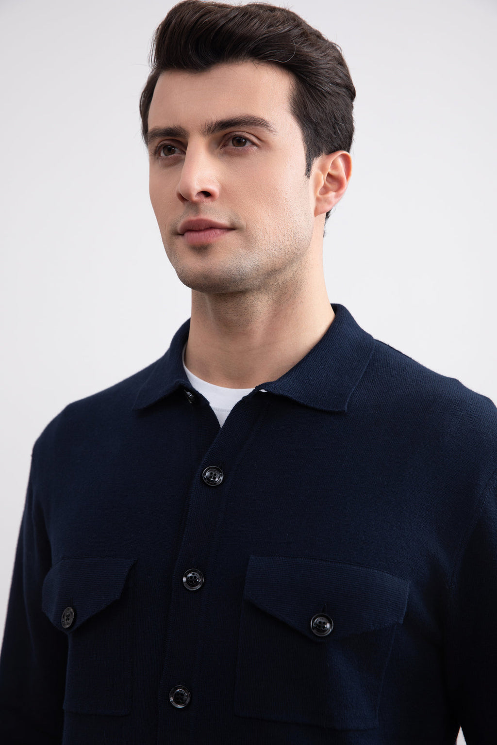 Navy Flap-pocket Overshirt