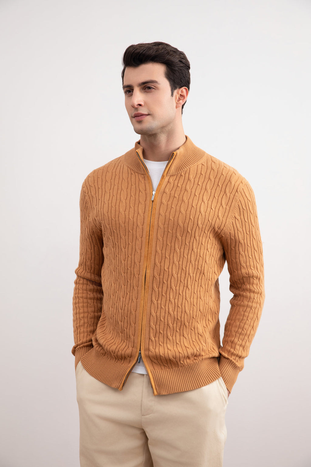 Sienna Cable Knit full-zip Sweater