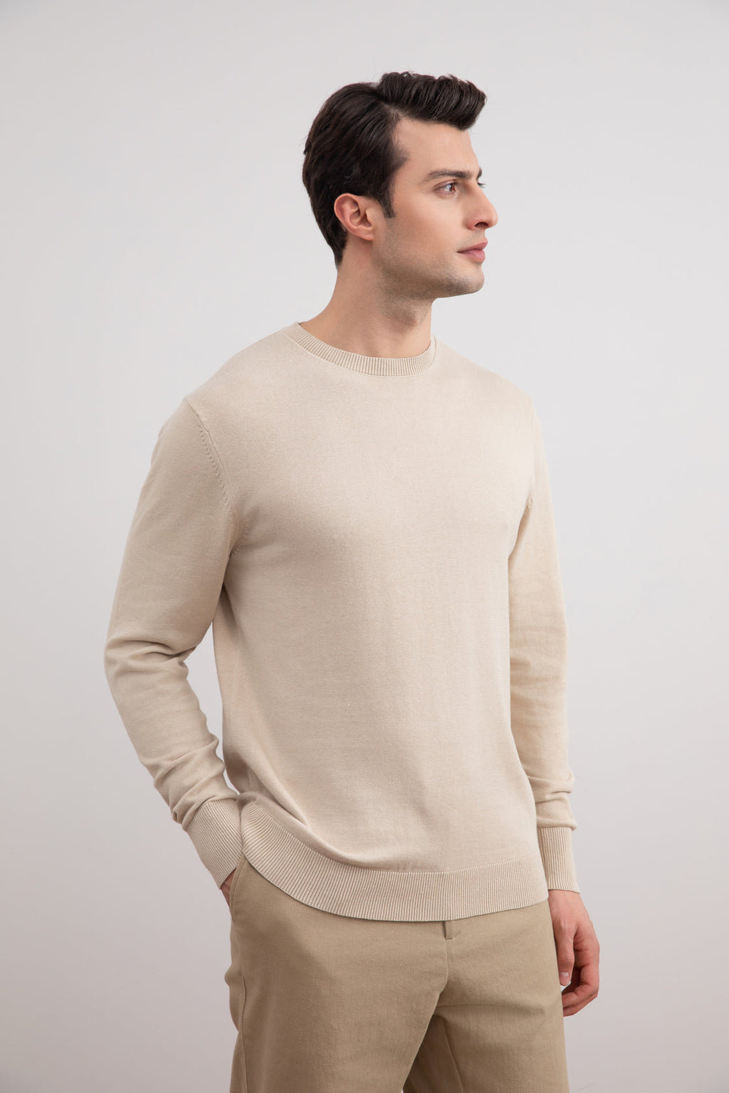 Beige Crewneck Sweater