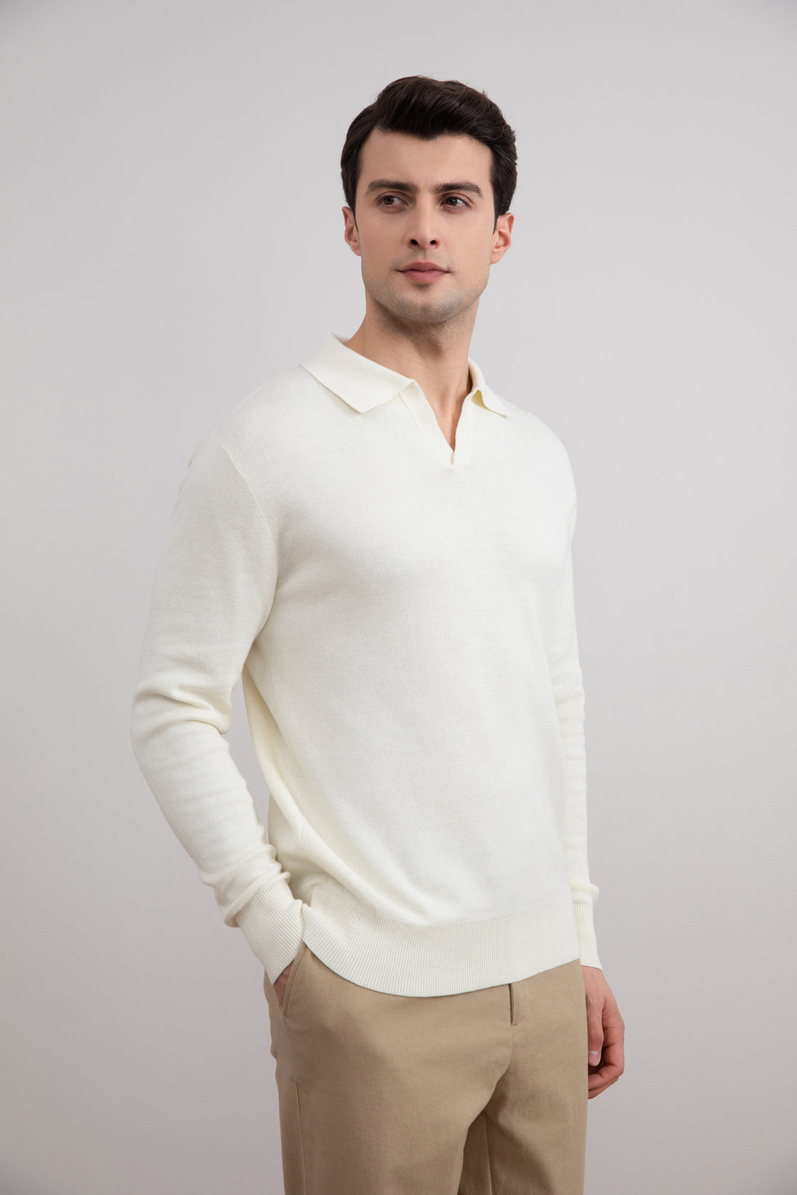 Off-White Open Polo with long sleeves