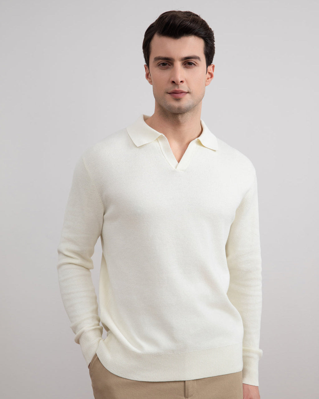 Off-White Open Polo with long sleeves