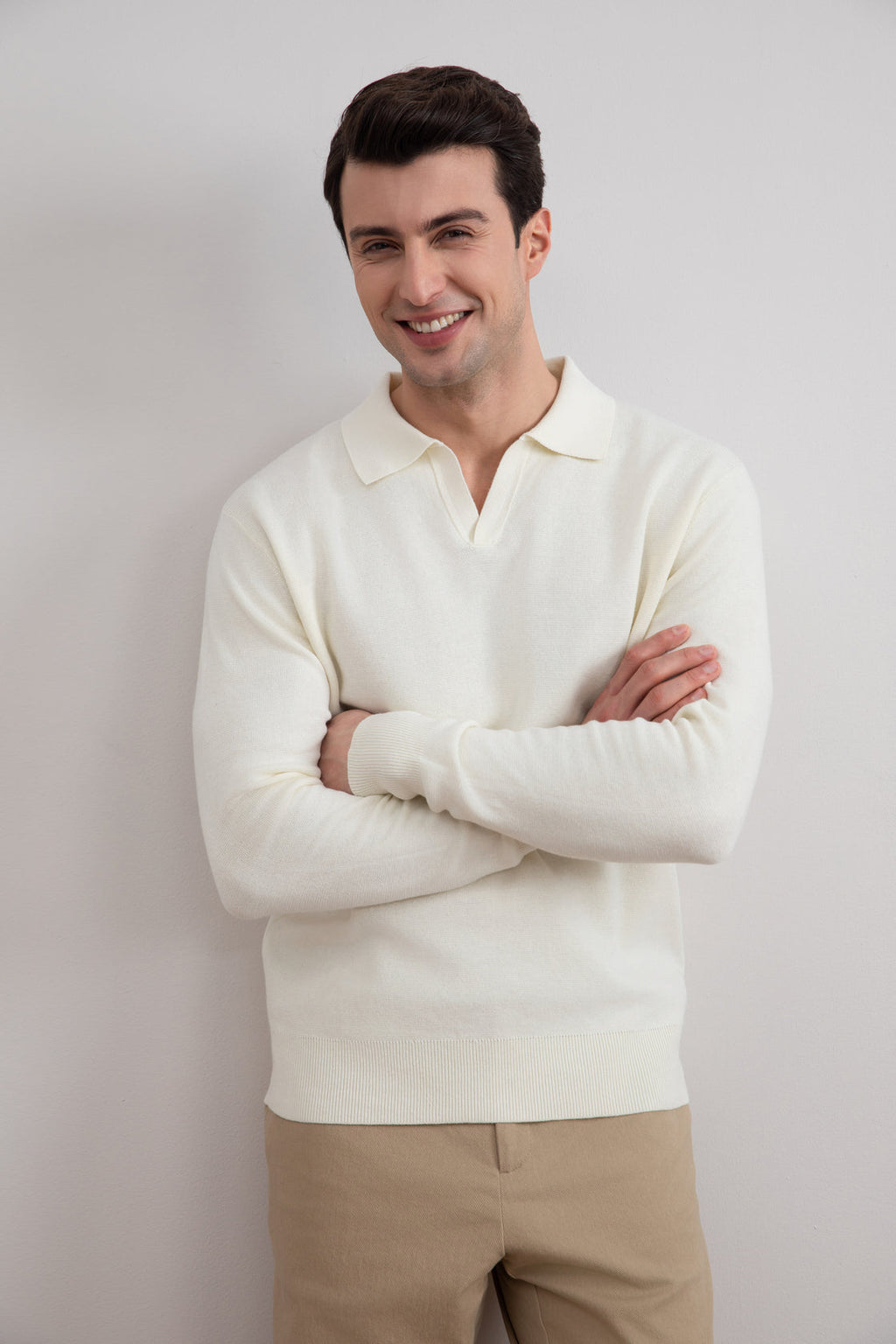 Off-White Open Polo with long sleeves