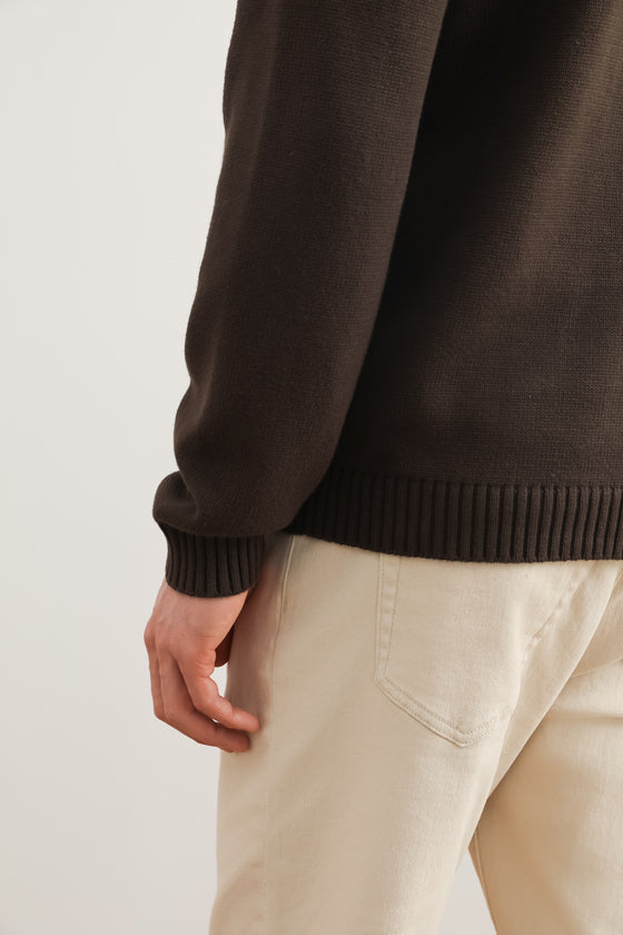 Brown Winter Button Sweater