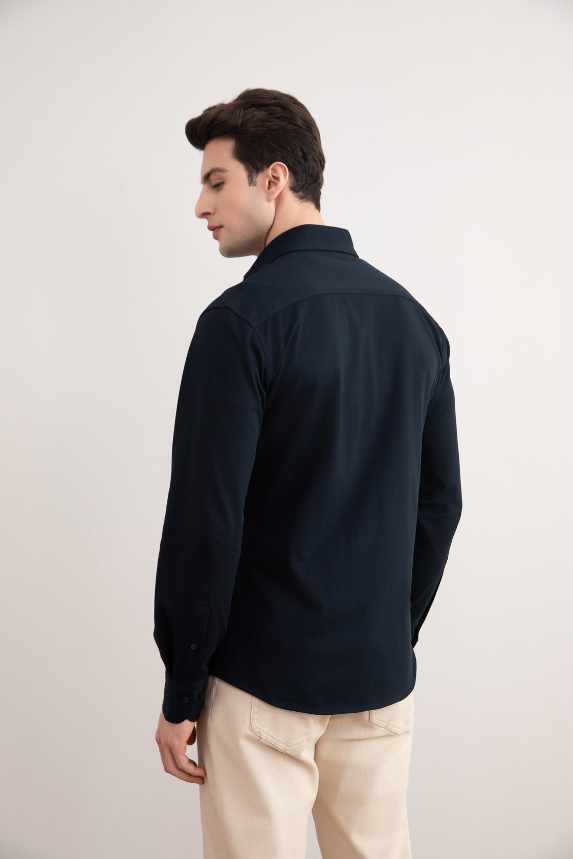 Navy Cotton-Piqué Shirt
