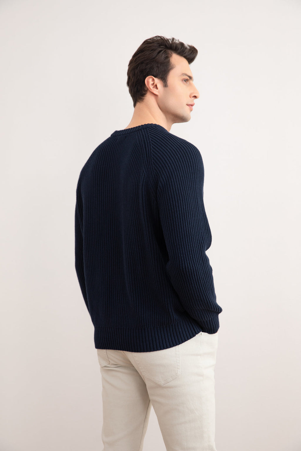 Navy English Rib Crewneck