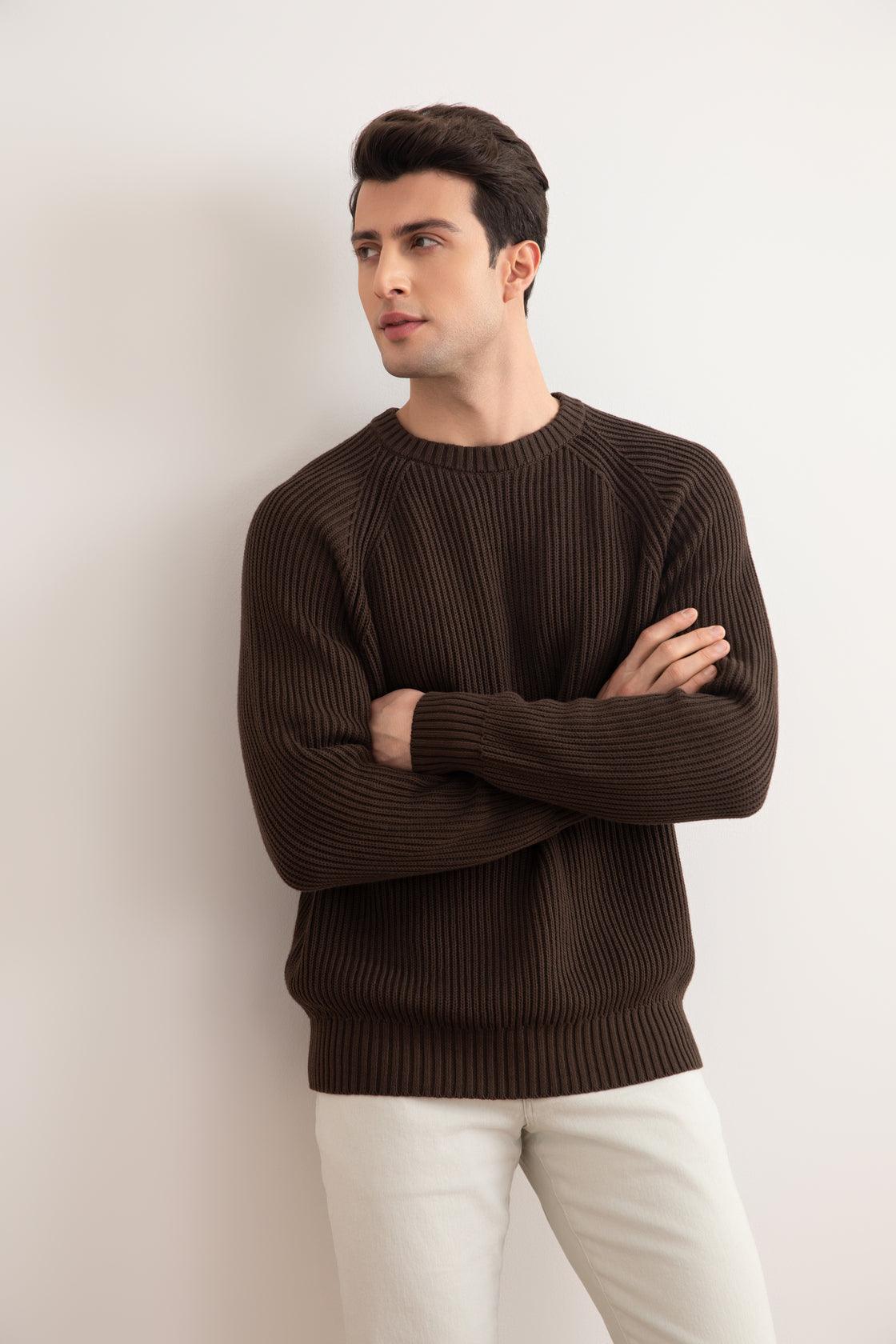 Brown English Rib Crewneck