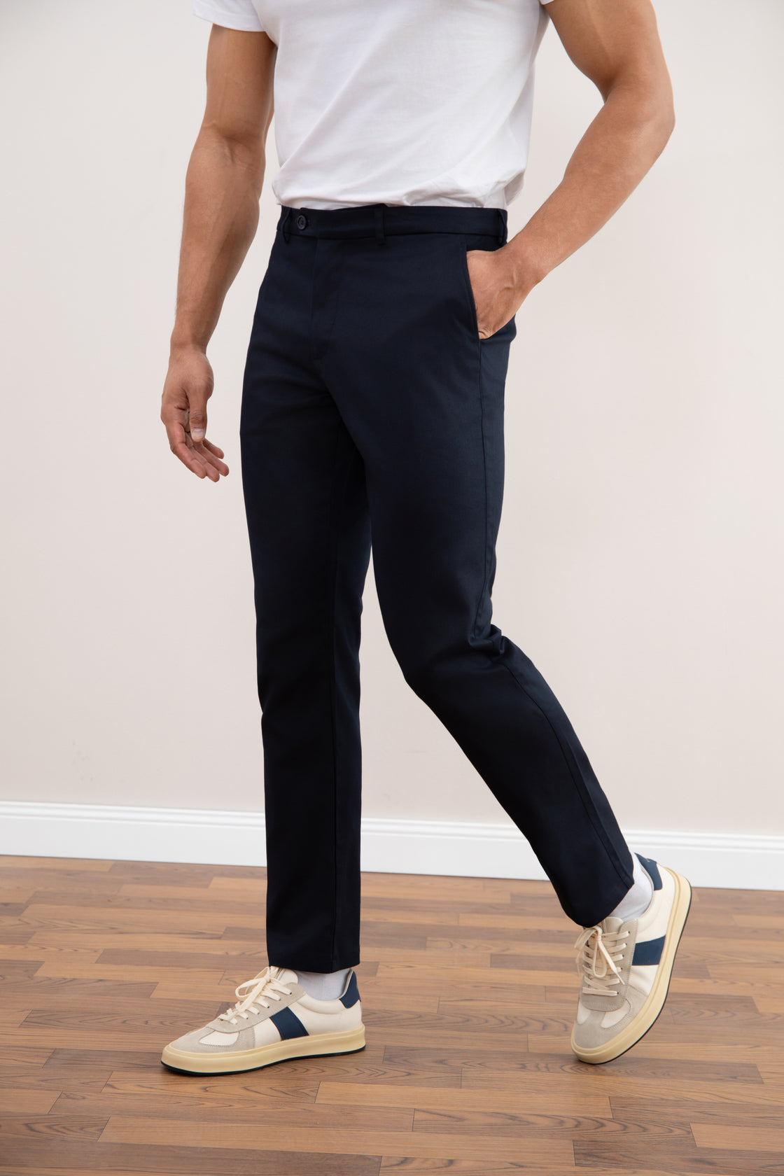 Navy Stretch Straight-Fit Chino