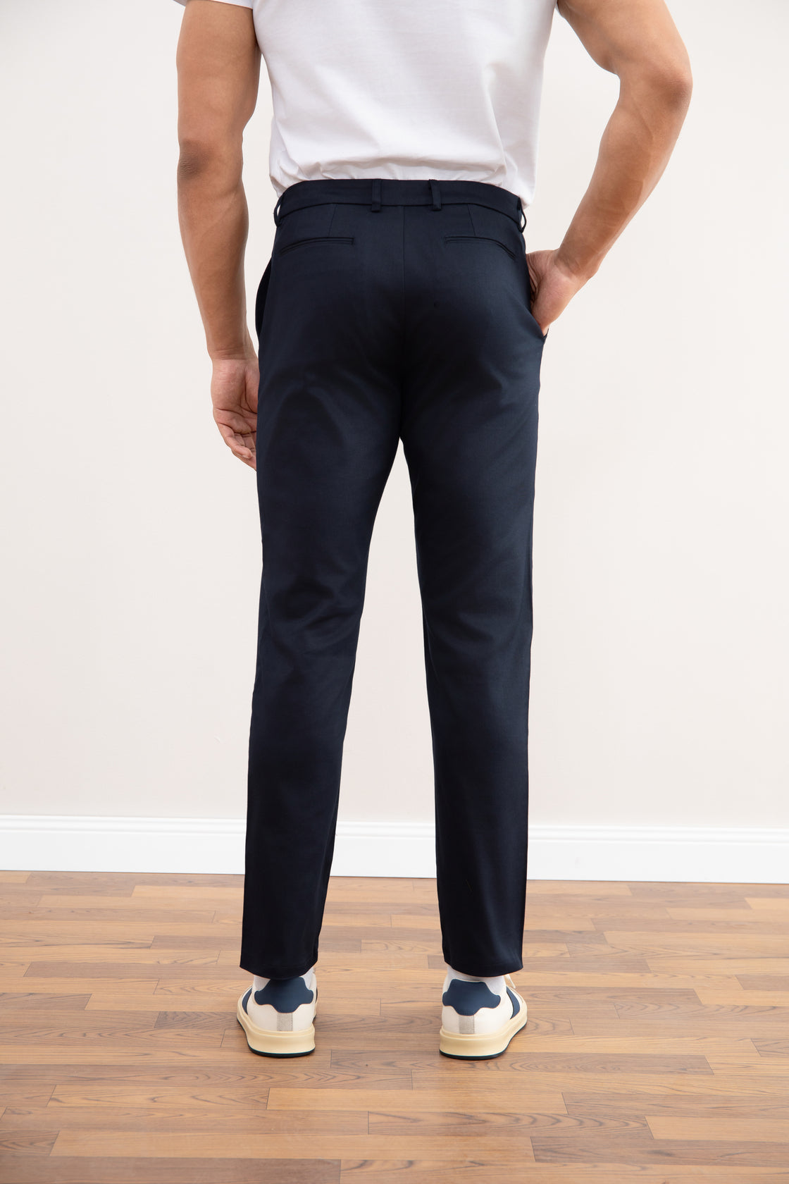 Navy Stretch Straight-Fit Chino