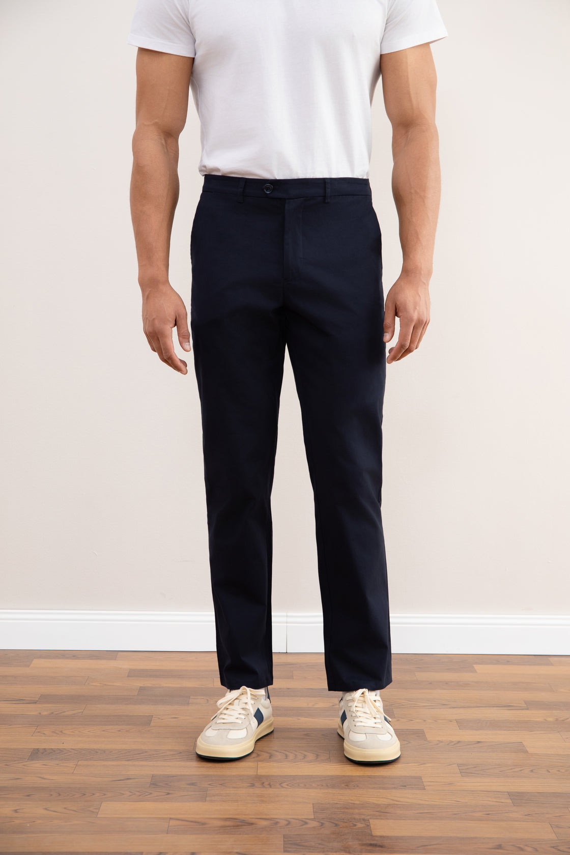 Navy Blue Straight-Fit Chino