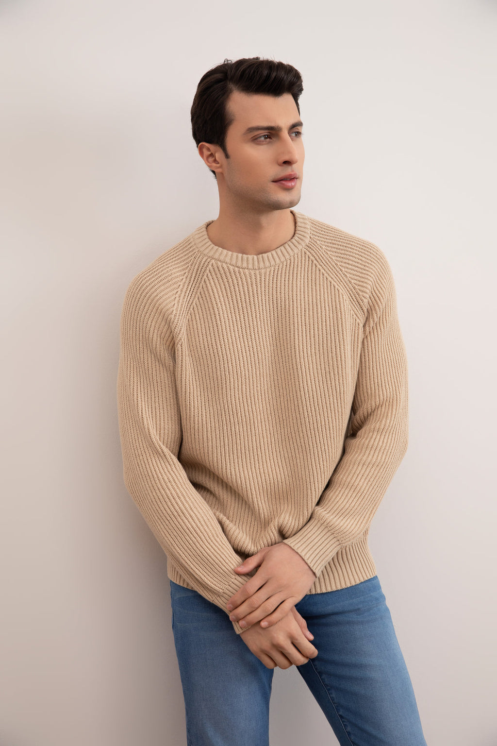 Tan English Rib Crewneck