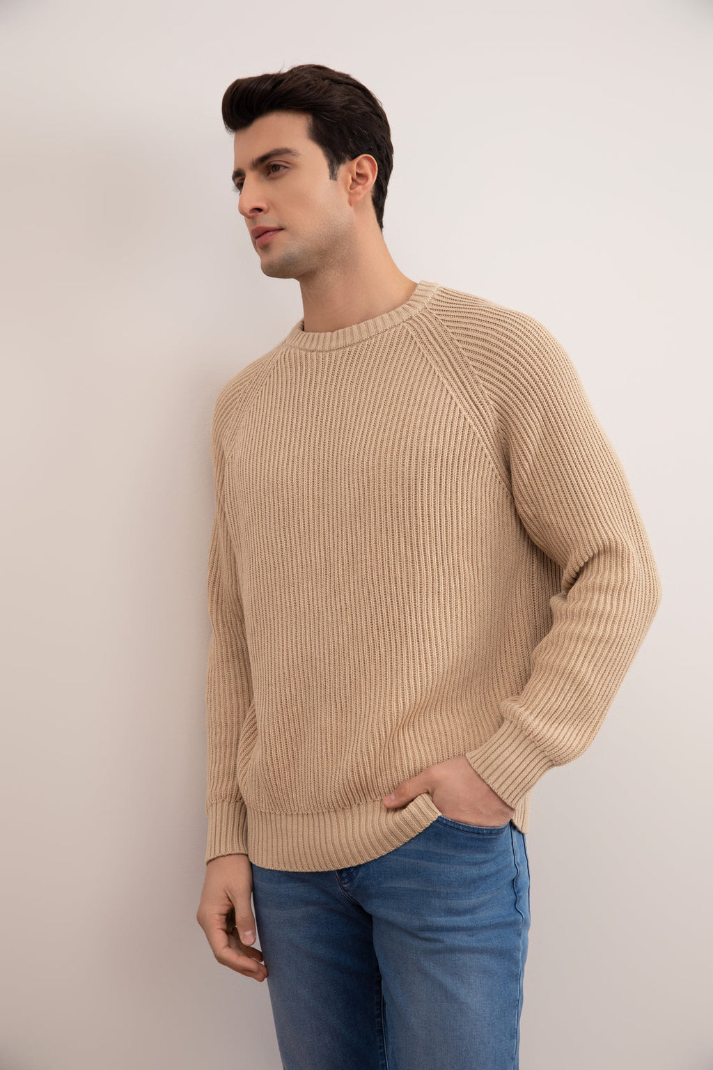 Tan English Rib Crewneck