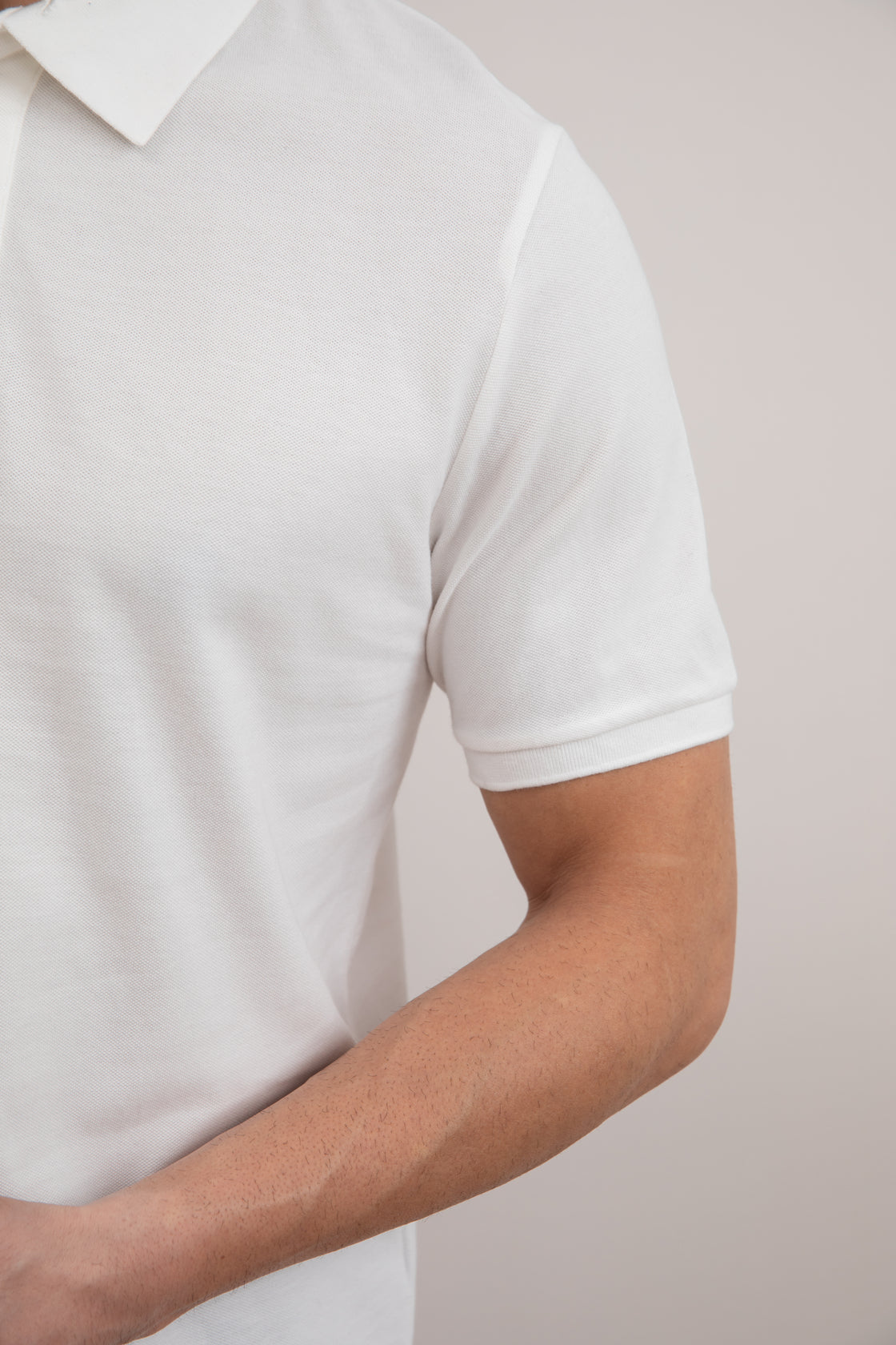 White Cotton-Piqué Polo Shirt