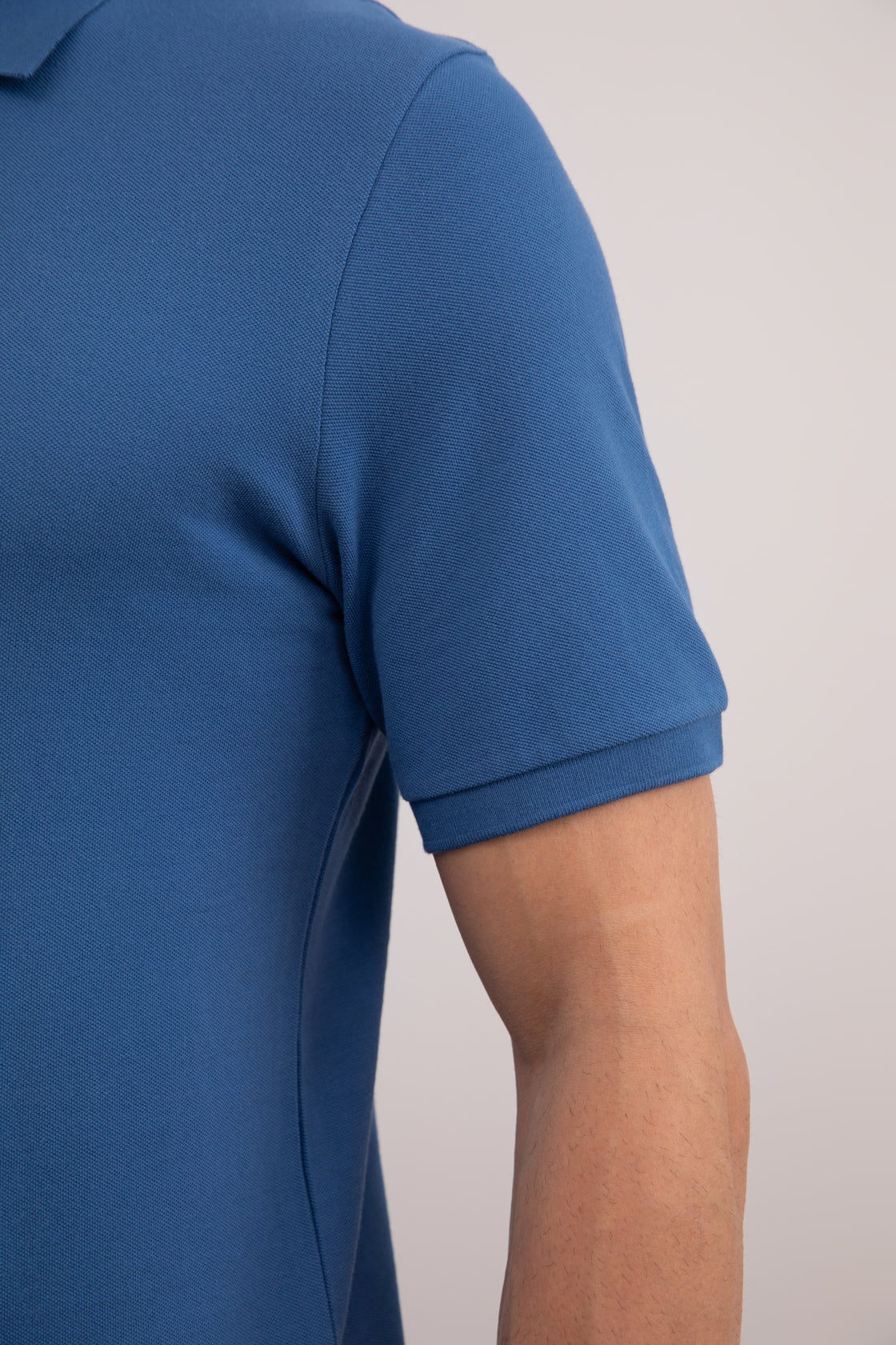 Blue Cotton-Piqué Polo Shirt