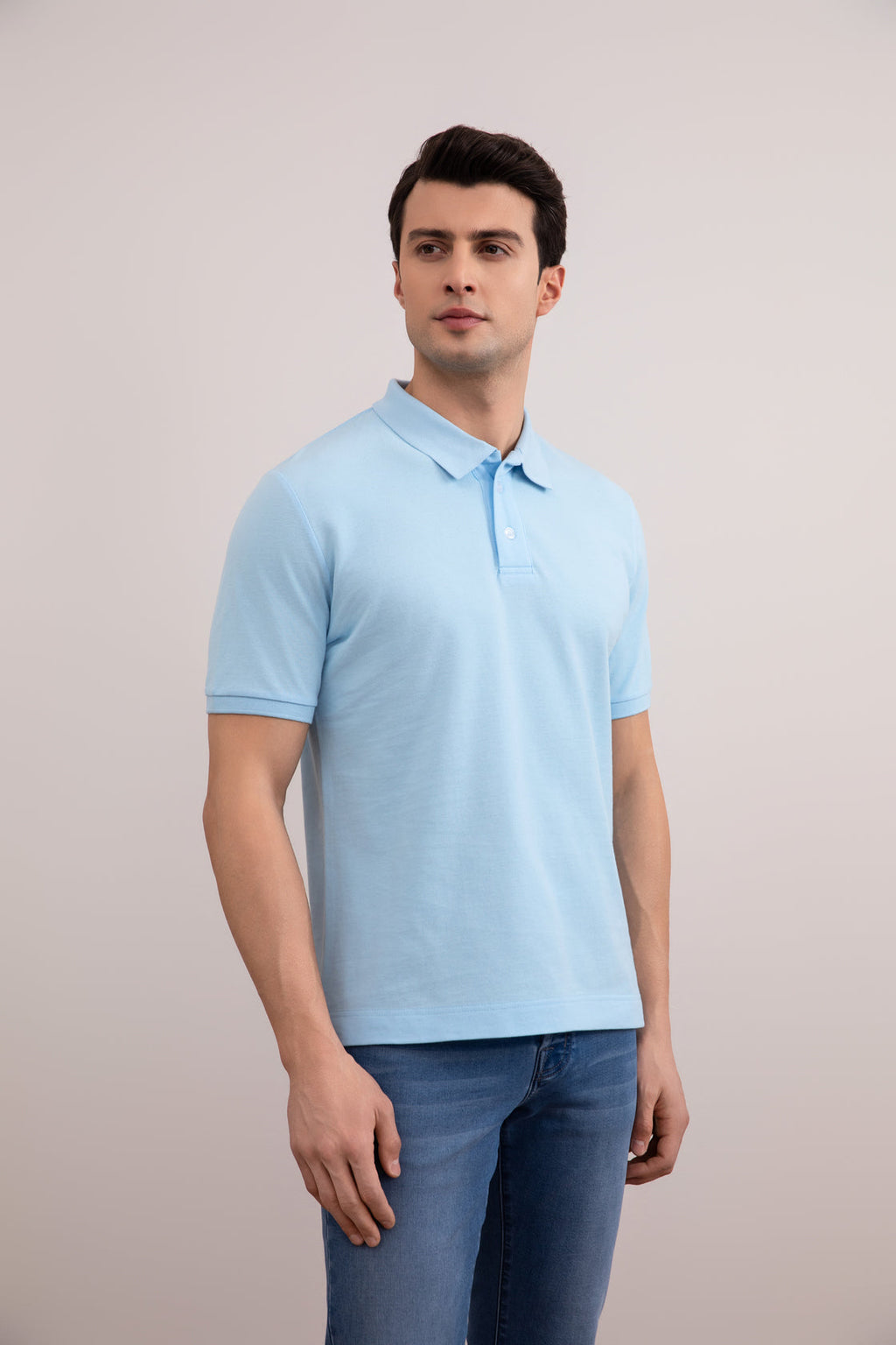 Ocean Blue Cotton-Piqué Polo Shirt