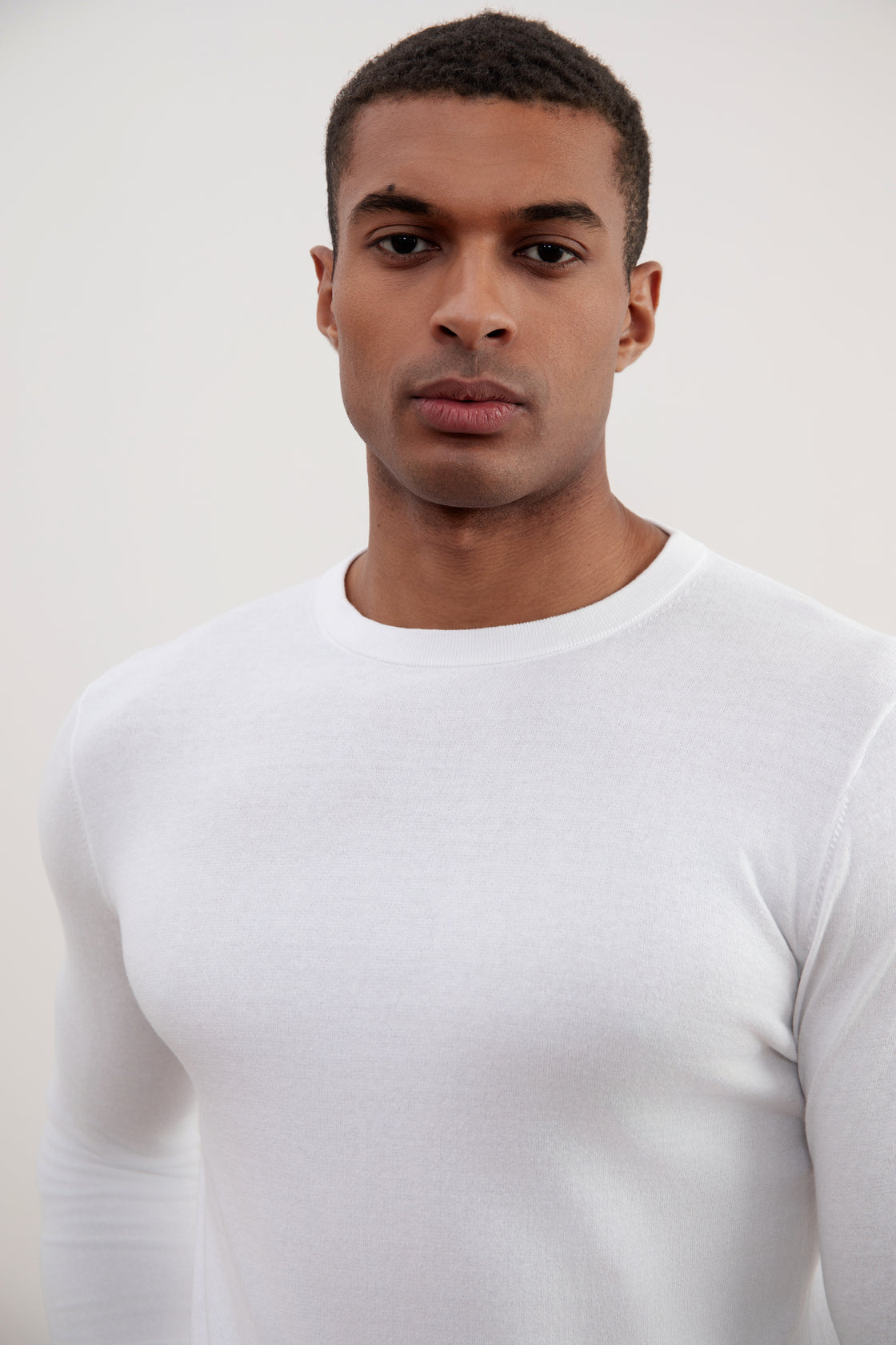 White Lightweight Crewneck Sweater