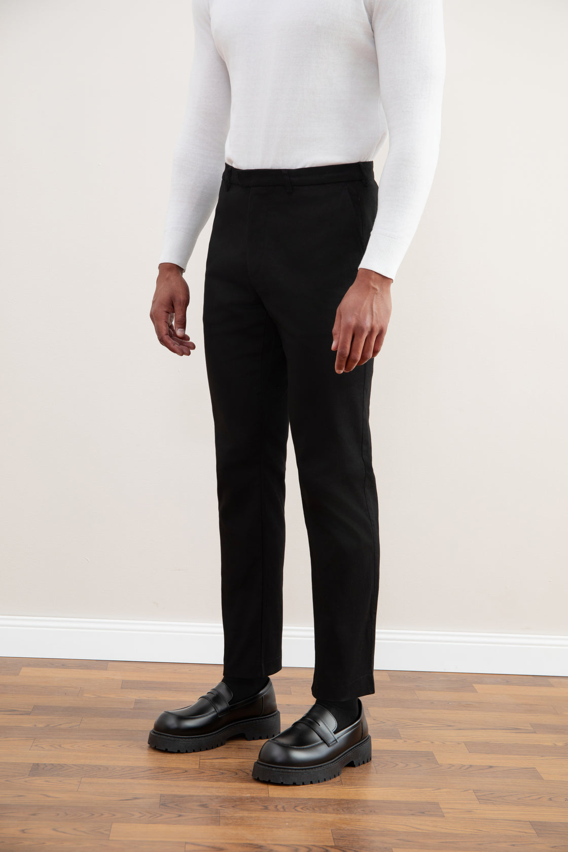 Black Straight-Fit Winter Pants