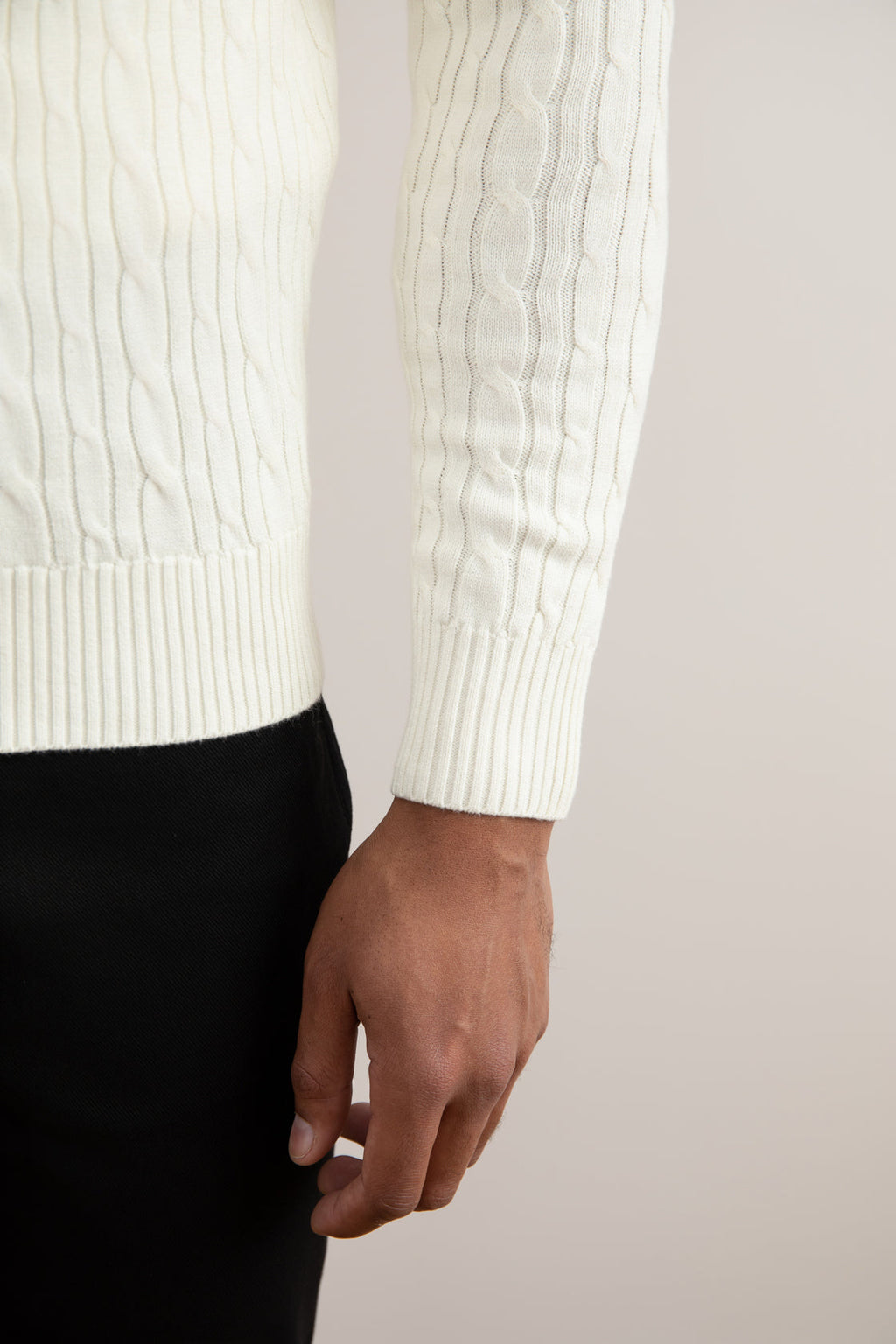 Off-White Cable Knit half-zip Sweater