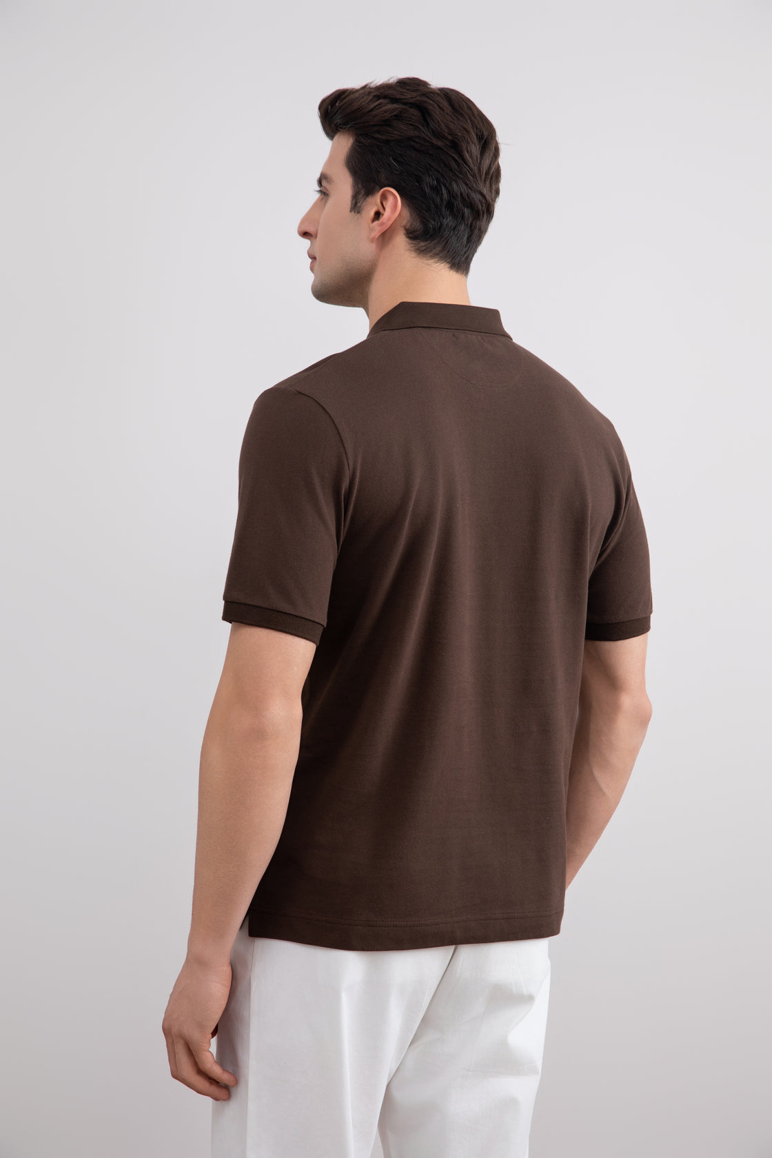 Brown Cotton-Piqué Polo Shirt