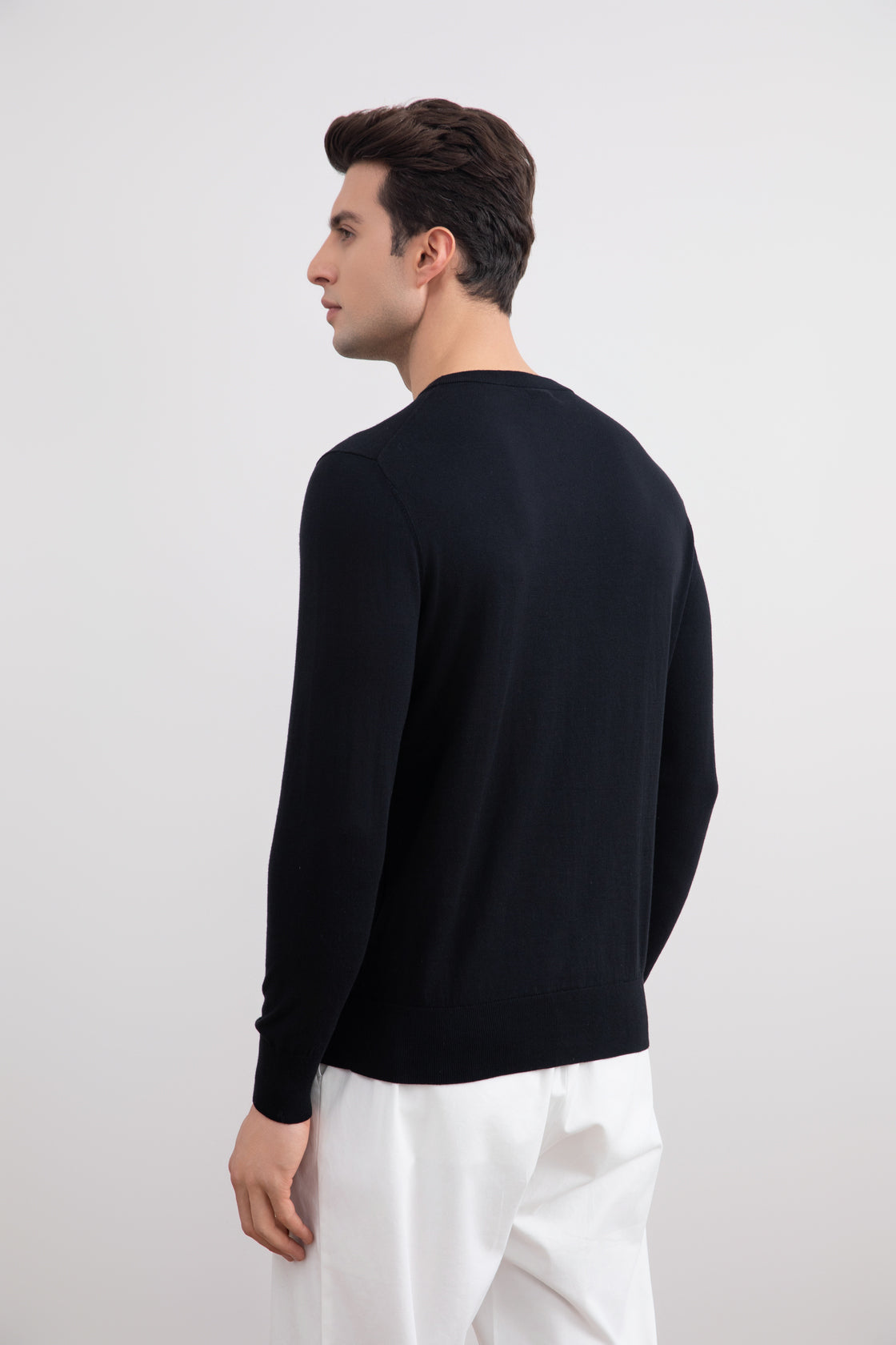 Black Lightweight Crewneck Sweater