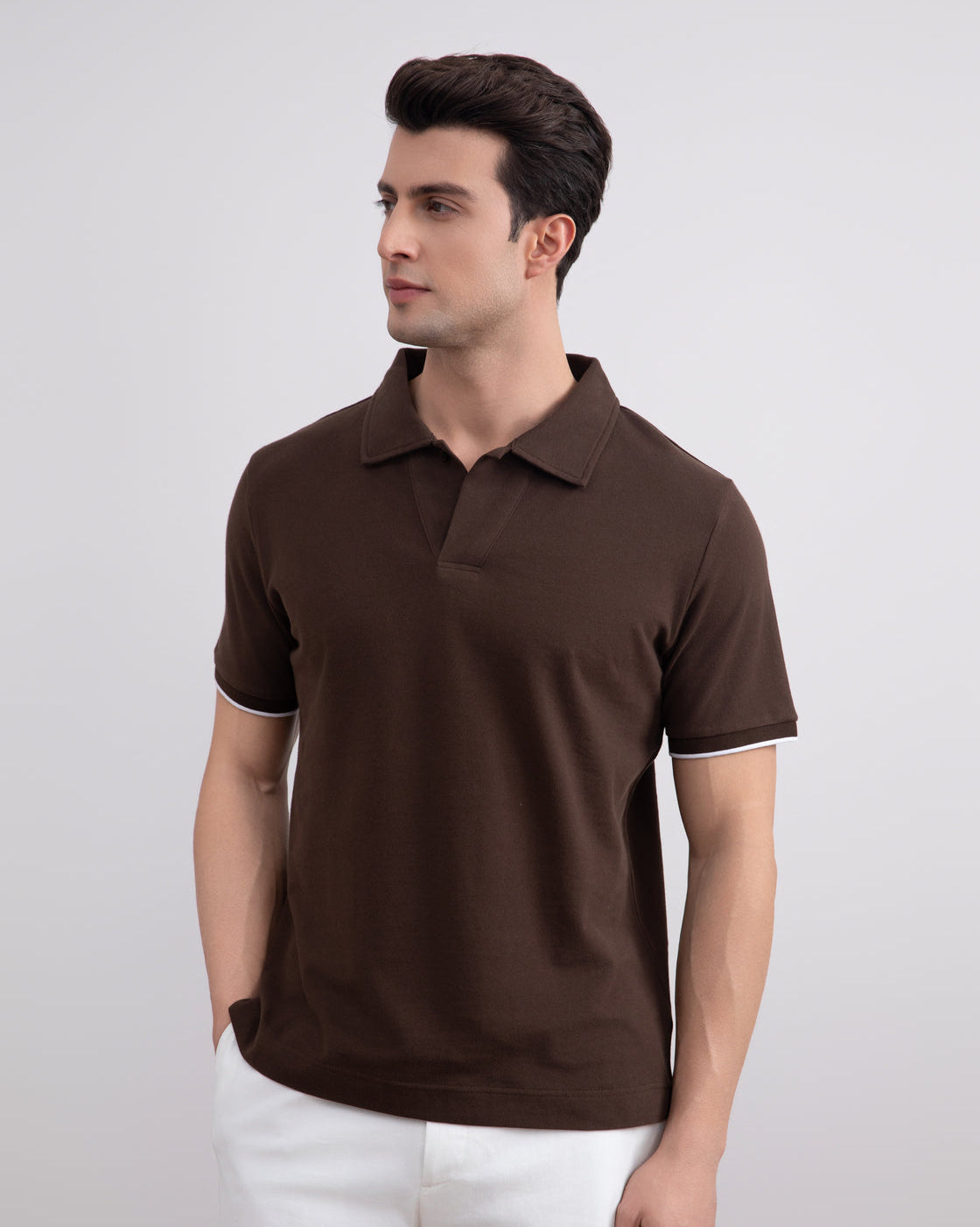 Brown Cruise Open Polo Shirt