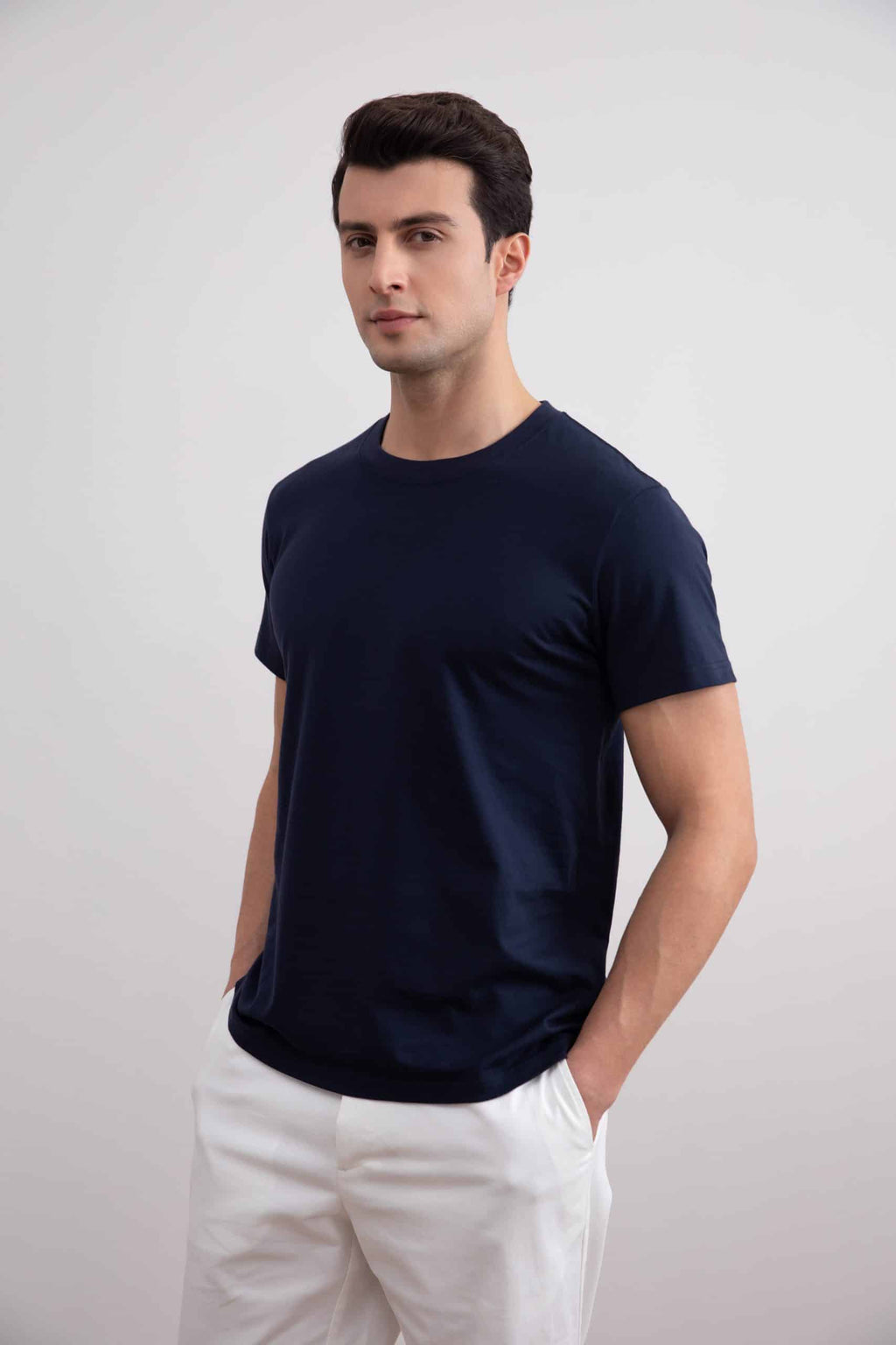 Navy Slim fit Crew-neck T-shirt