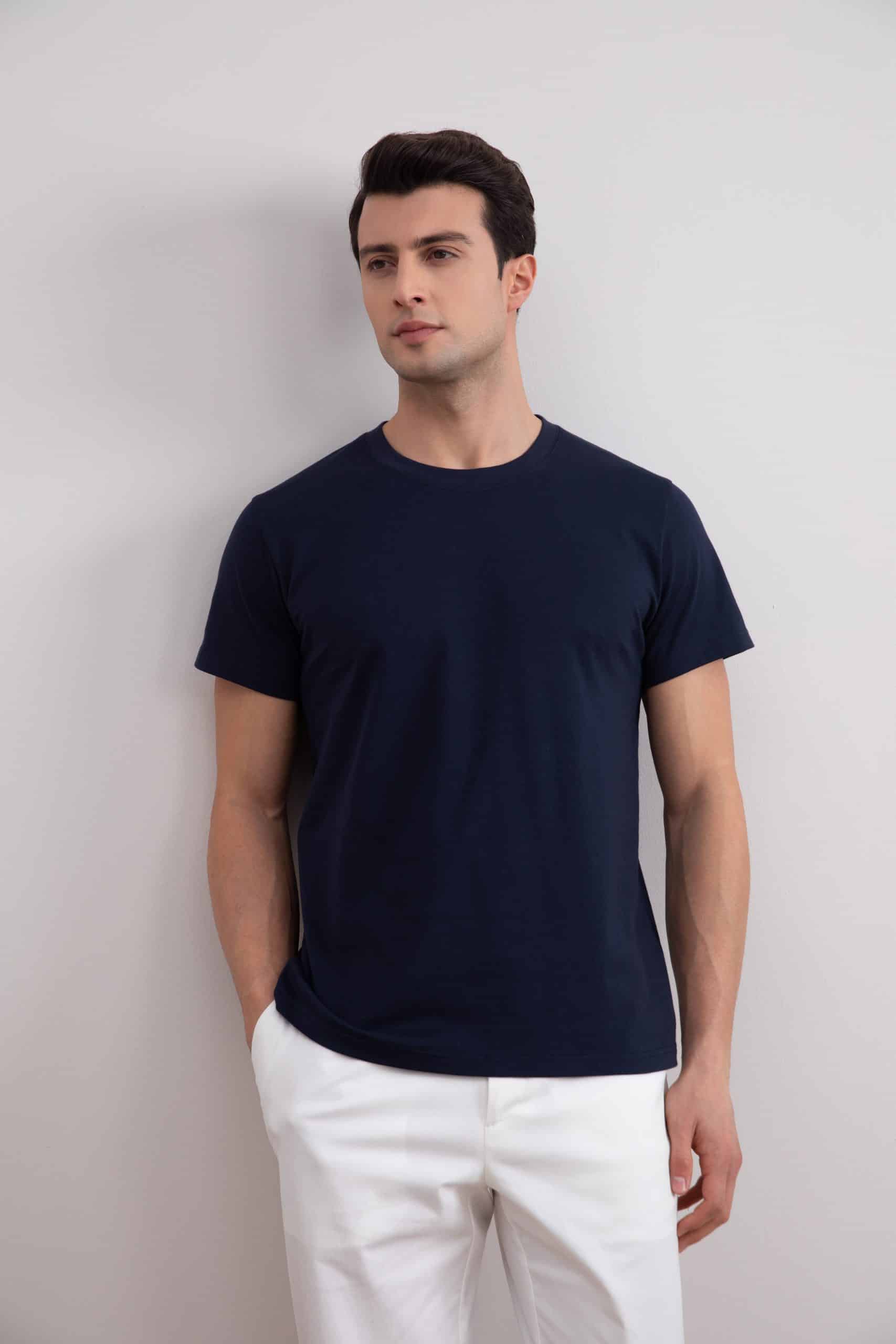 Navy Slim fit Crew-neck T-shirt