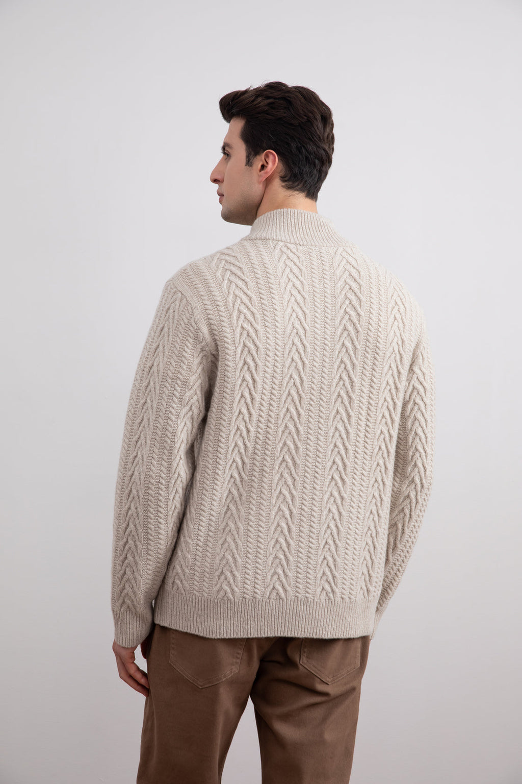 Soft Virgin Wool Cable knit cardigan