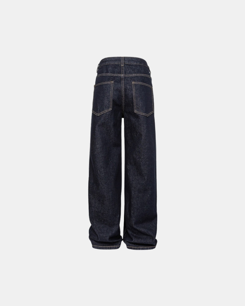 Relaxed Fit Wide-Leg Jeans Blak Wash