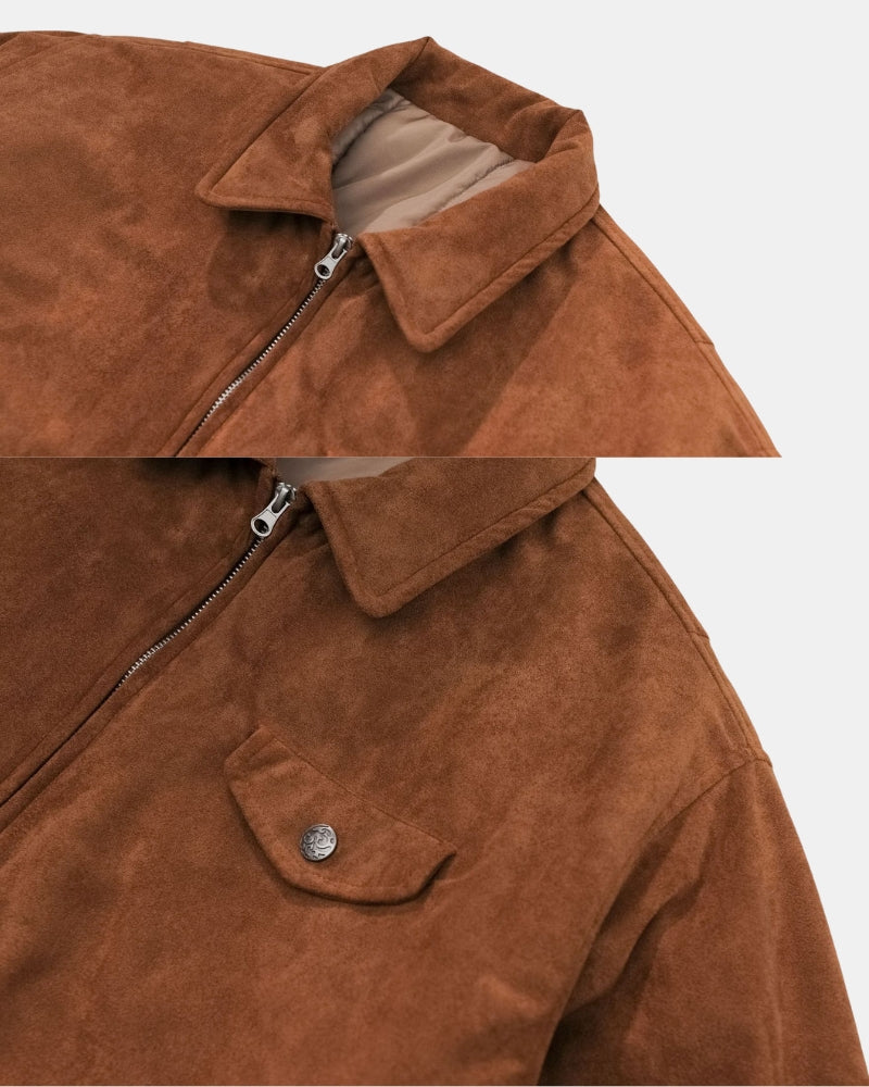 Vintage Suede Bomber Jacket
