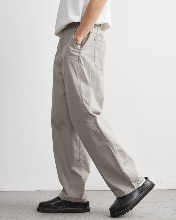 Relaxed Elastic Waistband Jeans look Trousers