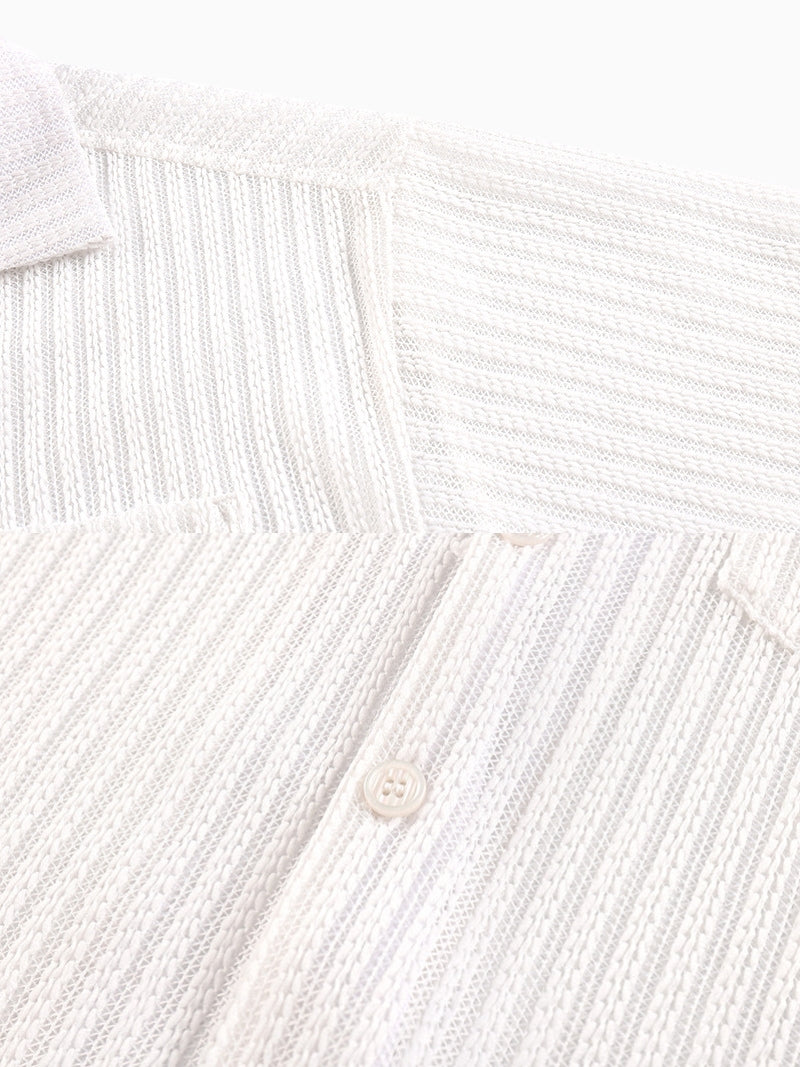 Short Sleeve Textured Stripe Shirt