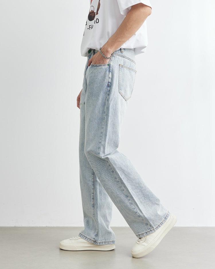Soft Stone 5-pocket Straight Denim Jeans