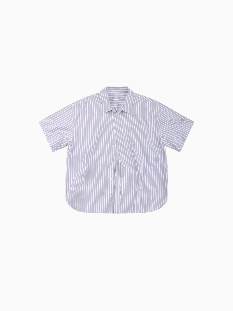 Striped Linen Loose Blouse With Short Sleeves