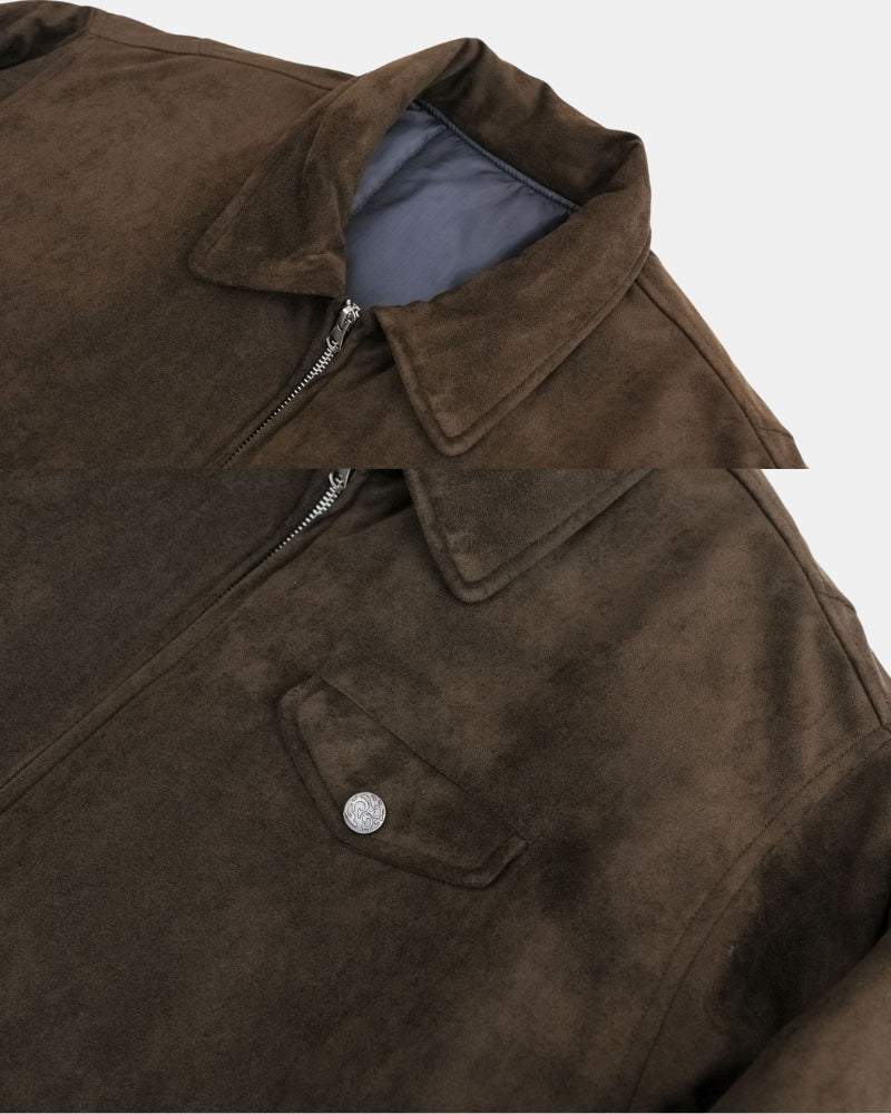 Vintage Suede Bomber Jacket