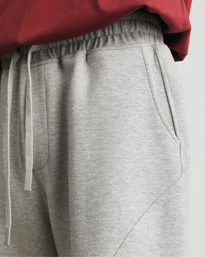 Wide Relaxed Jogger Shorts with Drawstrings