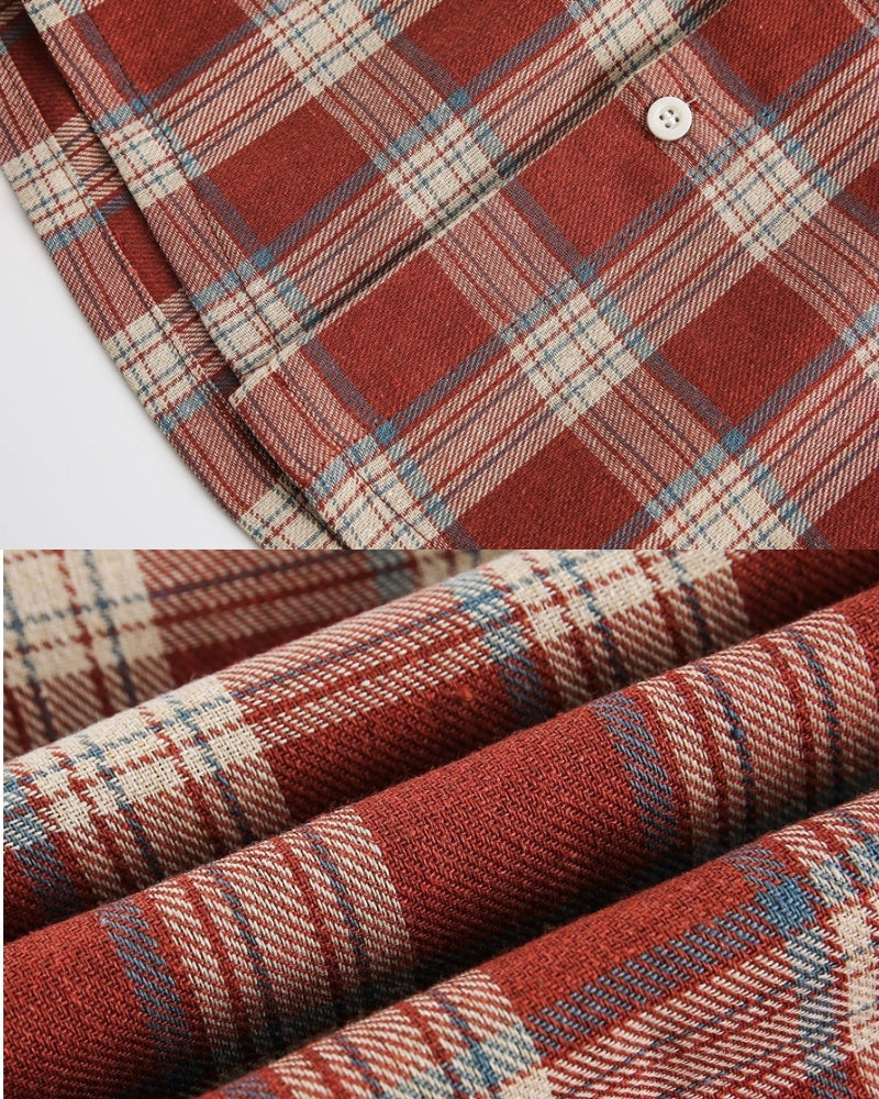 Relaxed Fit Plaid 2Tone Shirt