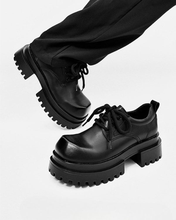 Armor Chunky Leather Derby Boots