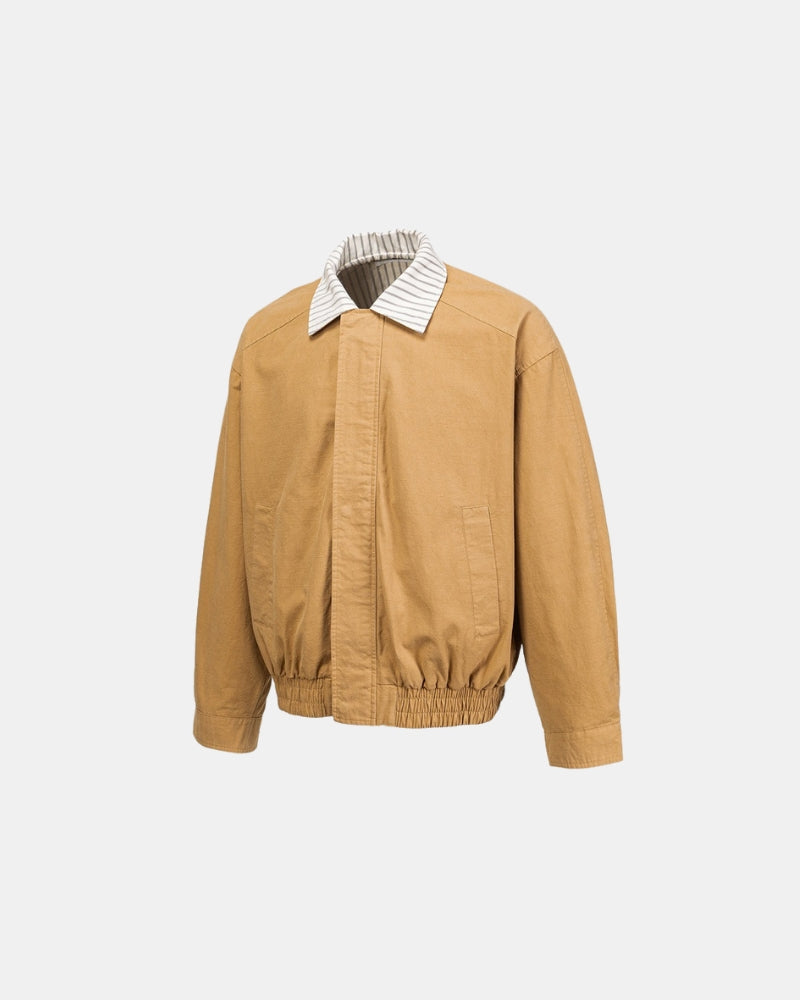 Striped Kraag Classic Zip‑Front Jacket