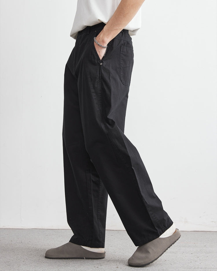 Relaxed Elastic Waistband Jeans look Trousers