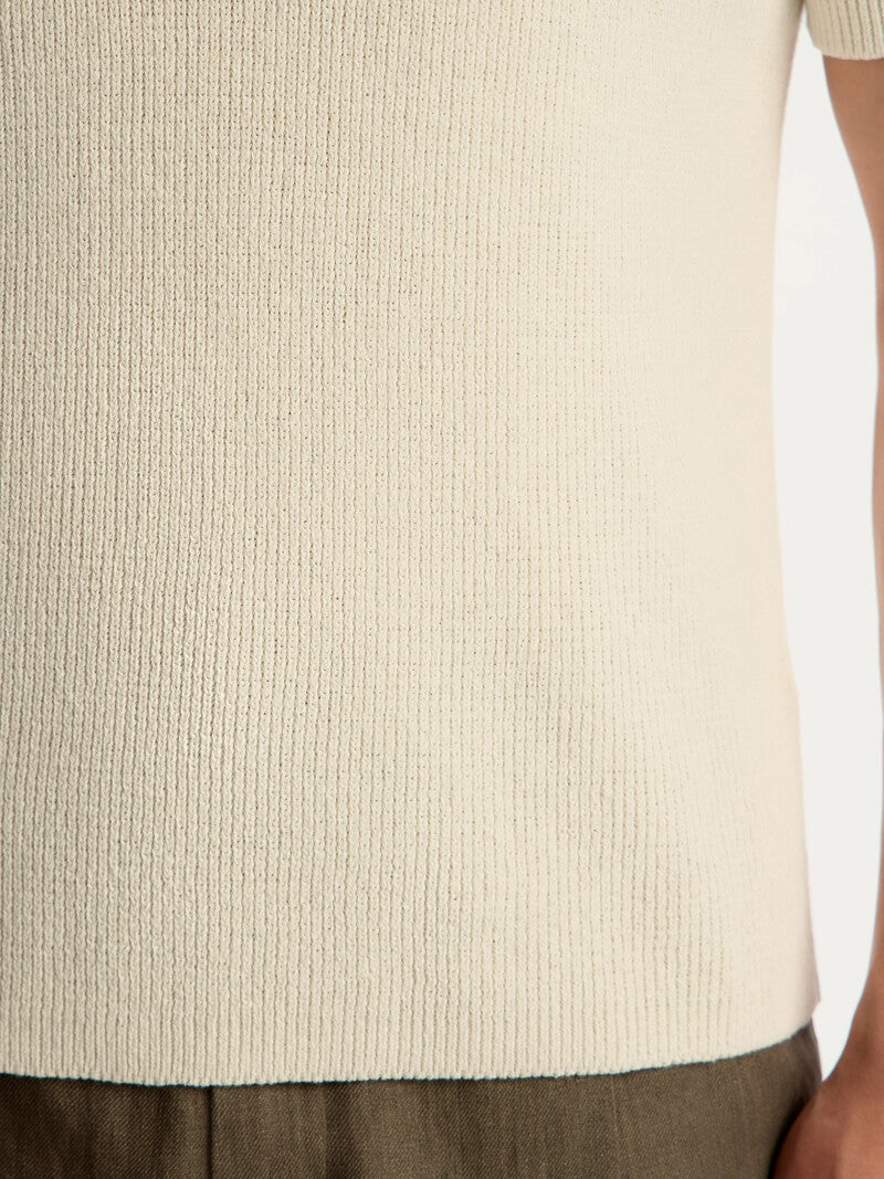 Cotton and linen polo shirt Milk