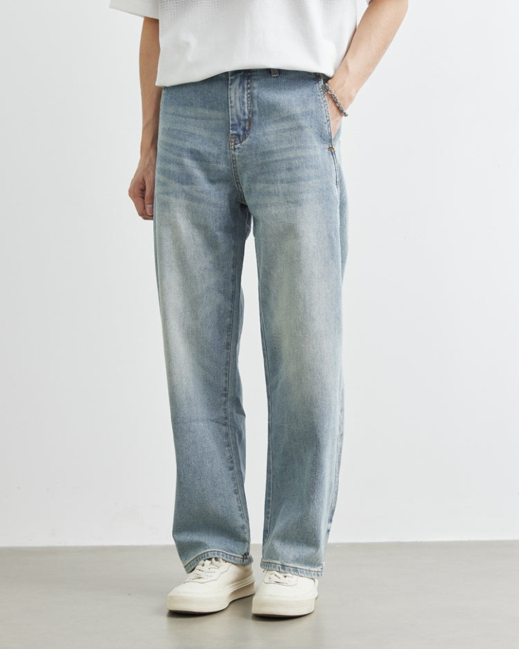 Relaxed Vintage Wash Straight-Leg Jeans