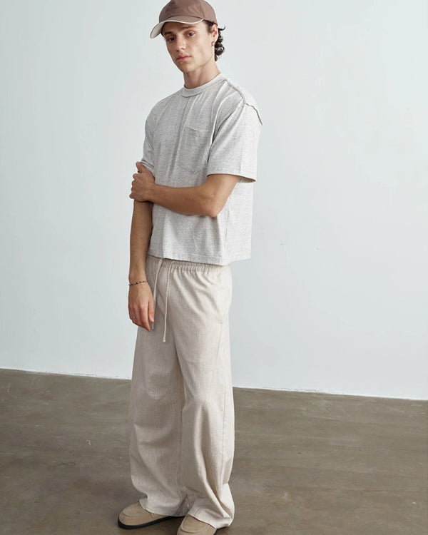 Wide Fit Linen Trouser Pants