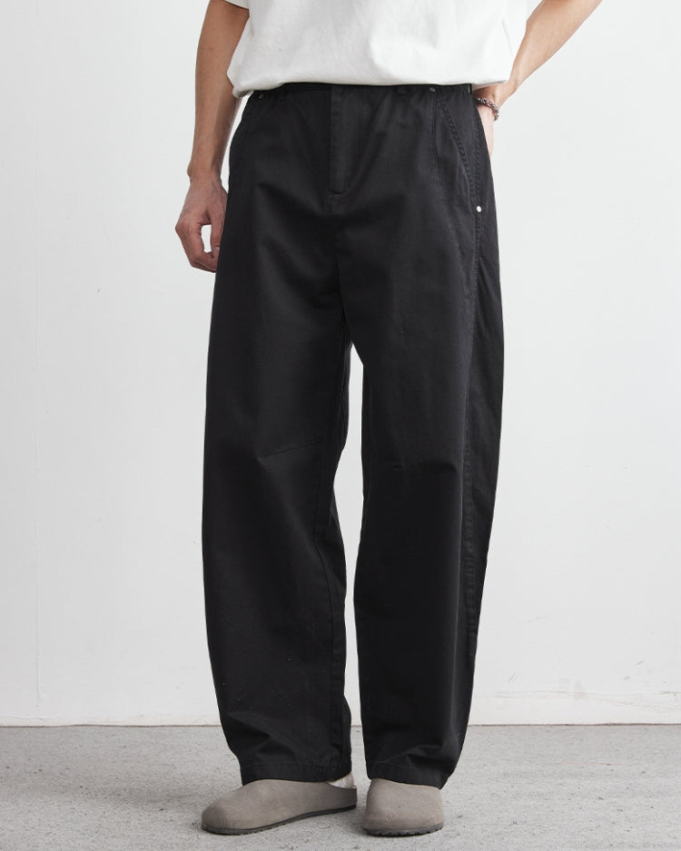 Relaxed Elastic Waistband Jeans look Trousers