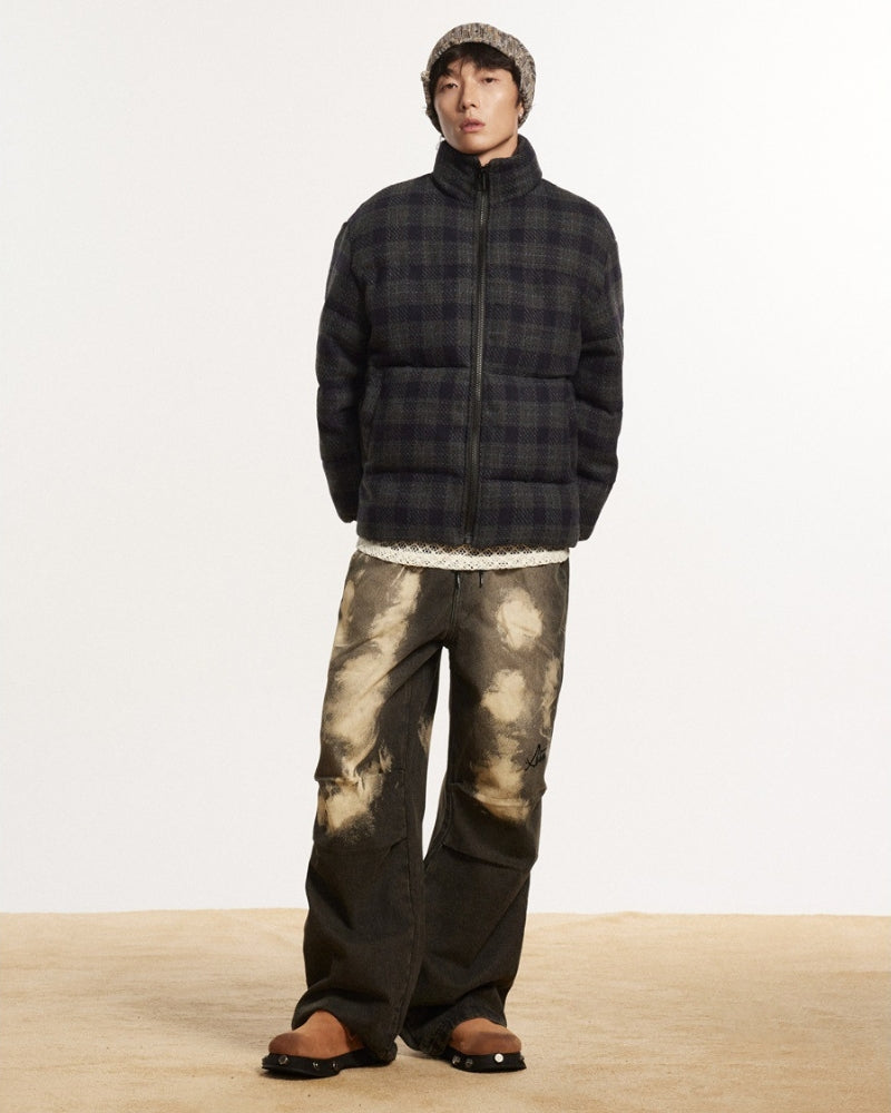 Quilted ANSWER ME Embroided Check Jacket