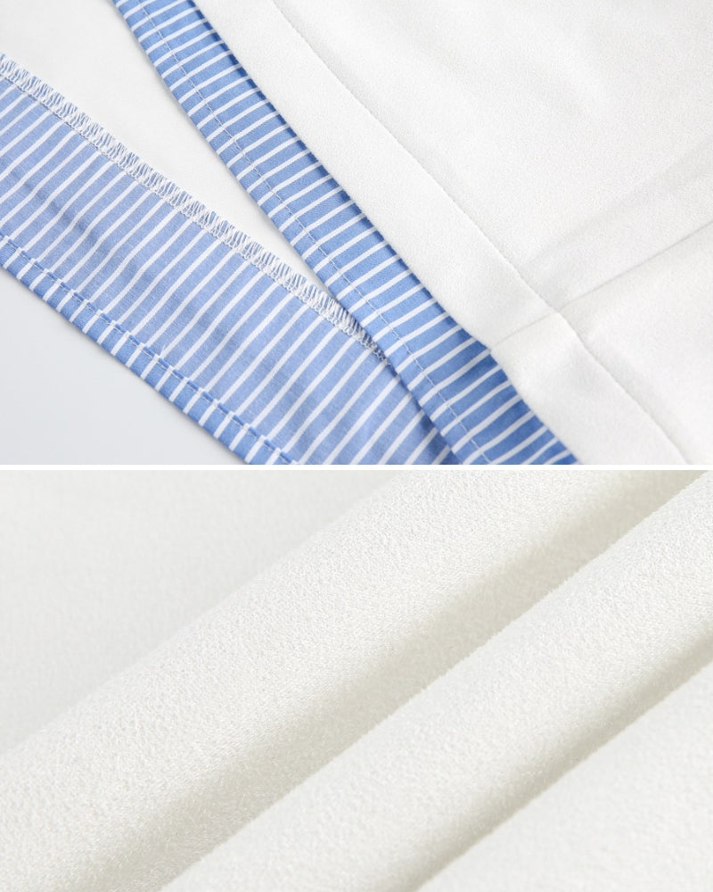 Layered Collar Short-Sleeve T-Shirt