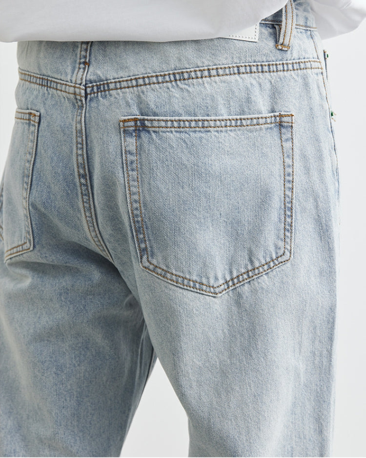 Soft Stone 5-pocket Straight Denim Jeans